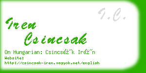 iren csincsak business card